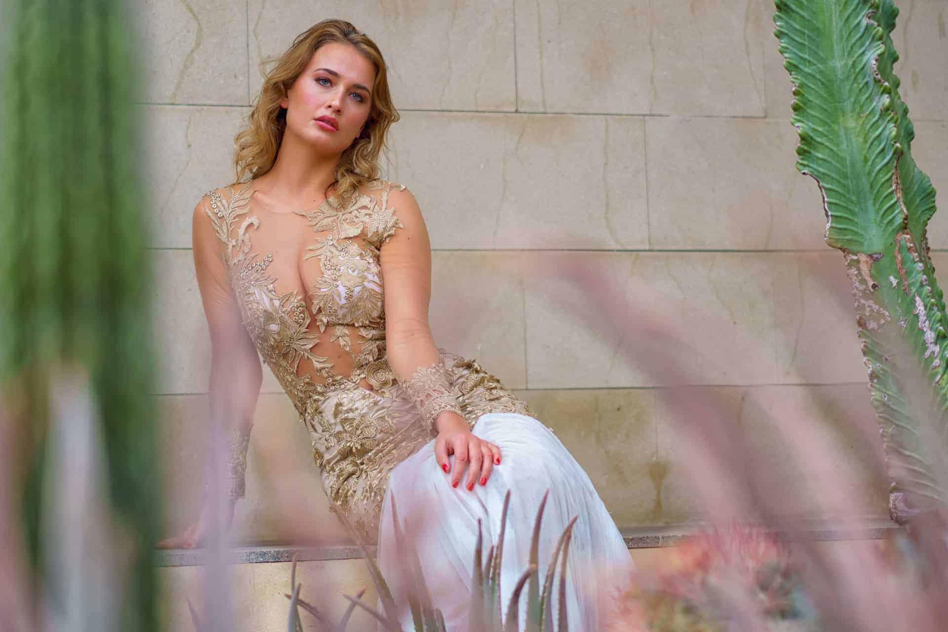 model posing for professional photo